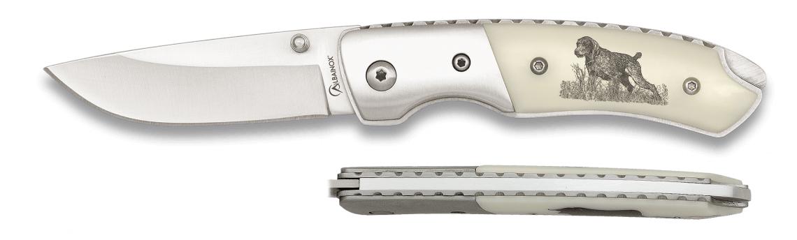 Navaja Albainox Deluxe perro con mango ABS impreso por las dos ca...