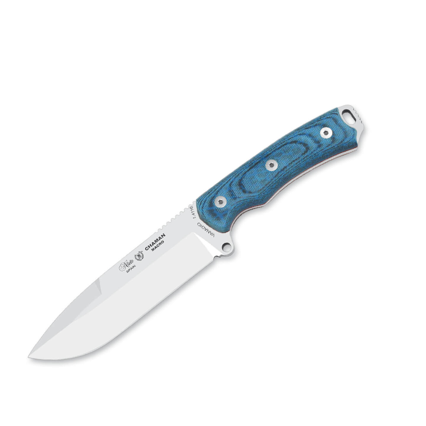 Cuchillo Nieto Chamán Macro con kit plus con mango de katex azul...