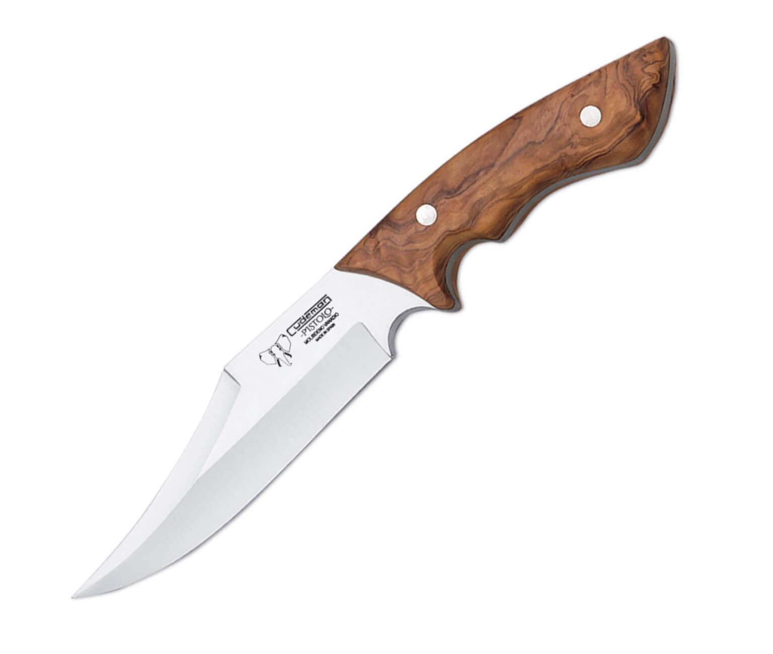 Cuchillo de caza clásico Cudeman con puño de madera de olivo y ...