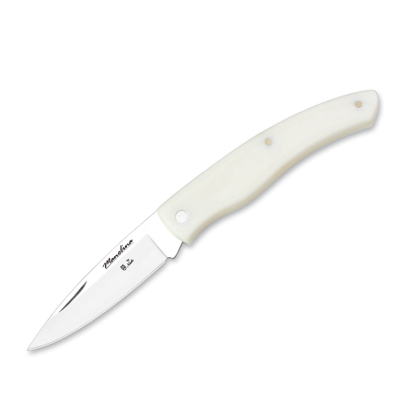 Navaja de bolsillo Nieto Manolina con mango de micarta blanca y h...