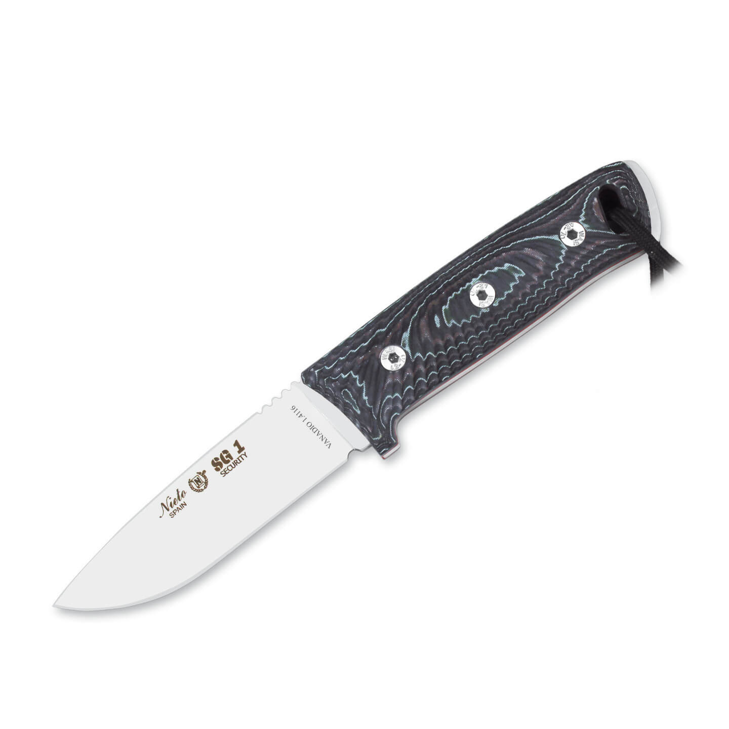 Cuchillo táctico Nieto SG1 Security con mango de Katex negro y h...