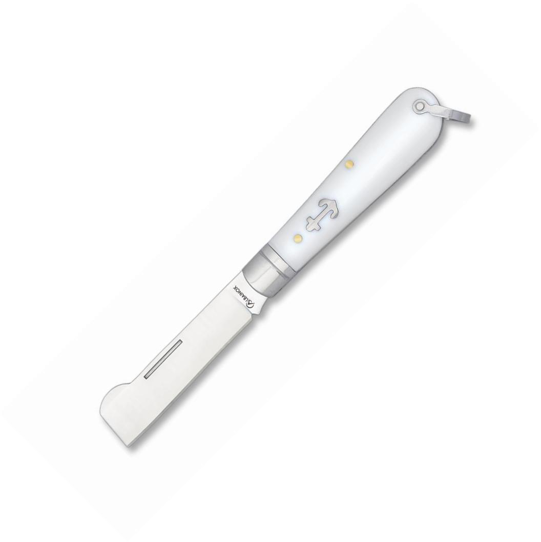 Navaja de injertar Marinera Albainox con mango ABS blanco y hoja ...