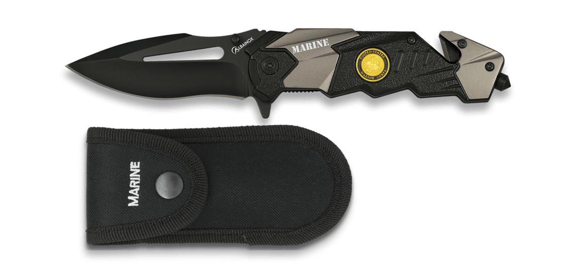 Navaja táctica Albainox MARINE con mango de aluminio, FOS y hoja de 8,5 cm