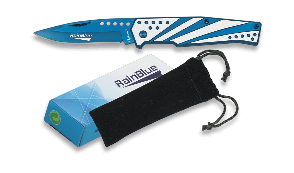 Navaja Rainblue con hoja de 7,5 cm, bloqueo de pistón y mango de...