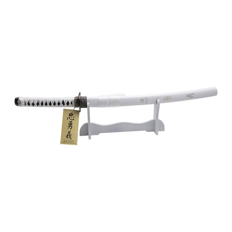 Wakizashi decorativo branco Coragem, Dever e Lealdade O Último Samurai