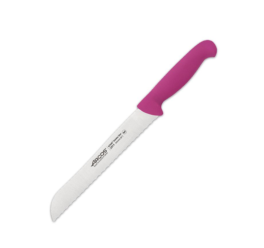 Cuchillo panero Arcos serie 2900 con mango de polipropileno rosa
