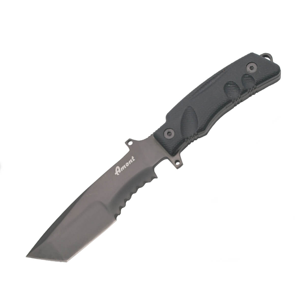 Cuchillo táctico con hoja negra de acero 420 de 15,8 cm y mango ...