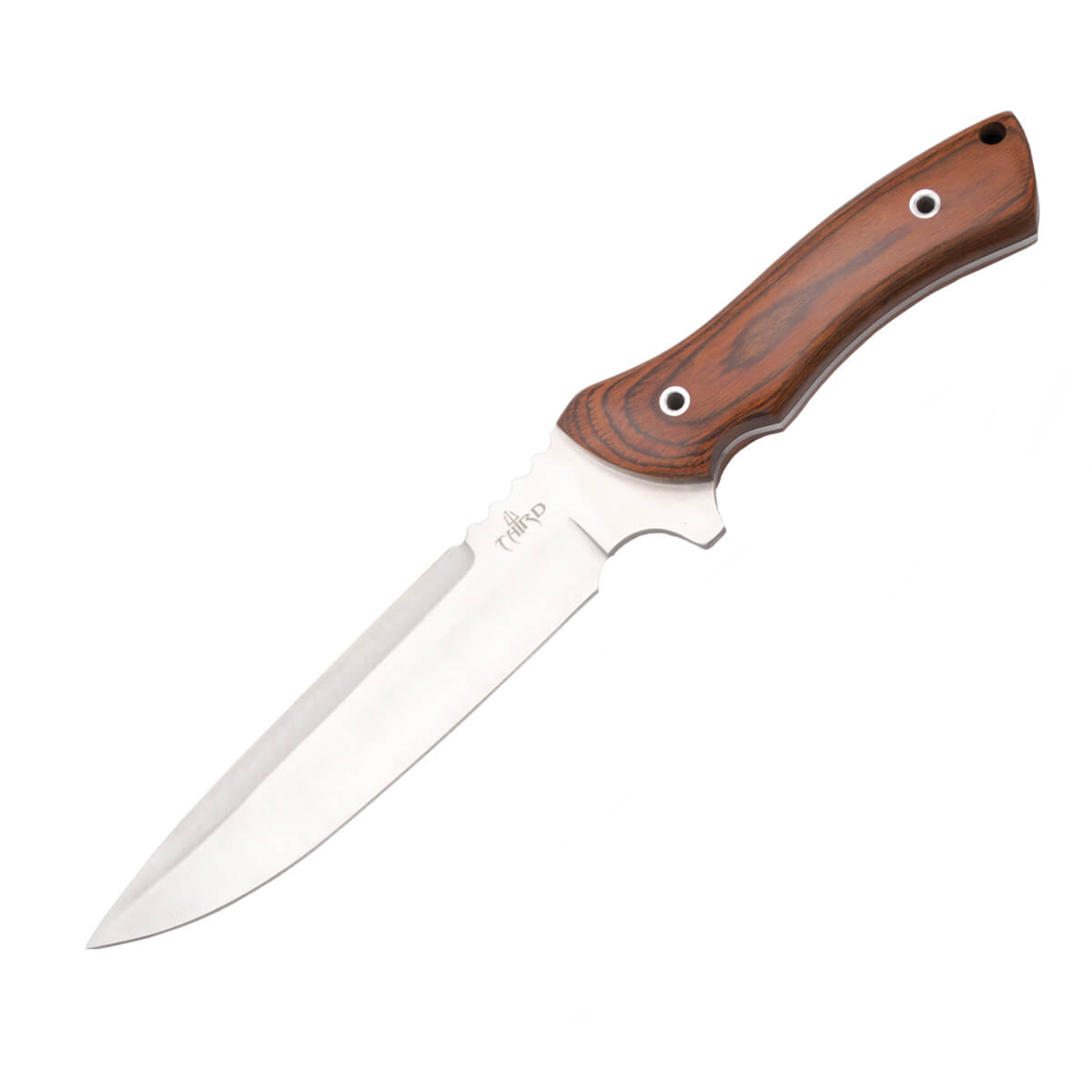 Cuchillo de caza con mango de madera de pakka y hoja de 18 cm H02...