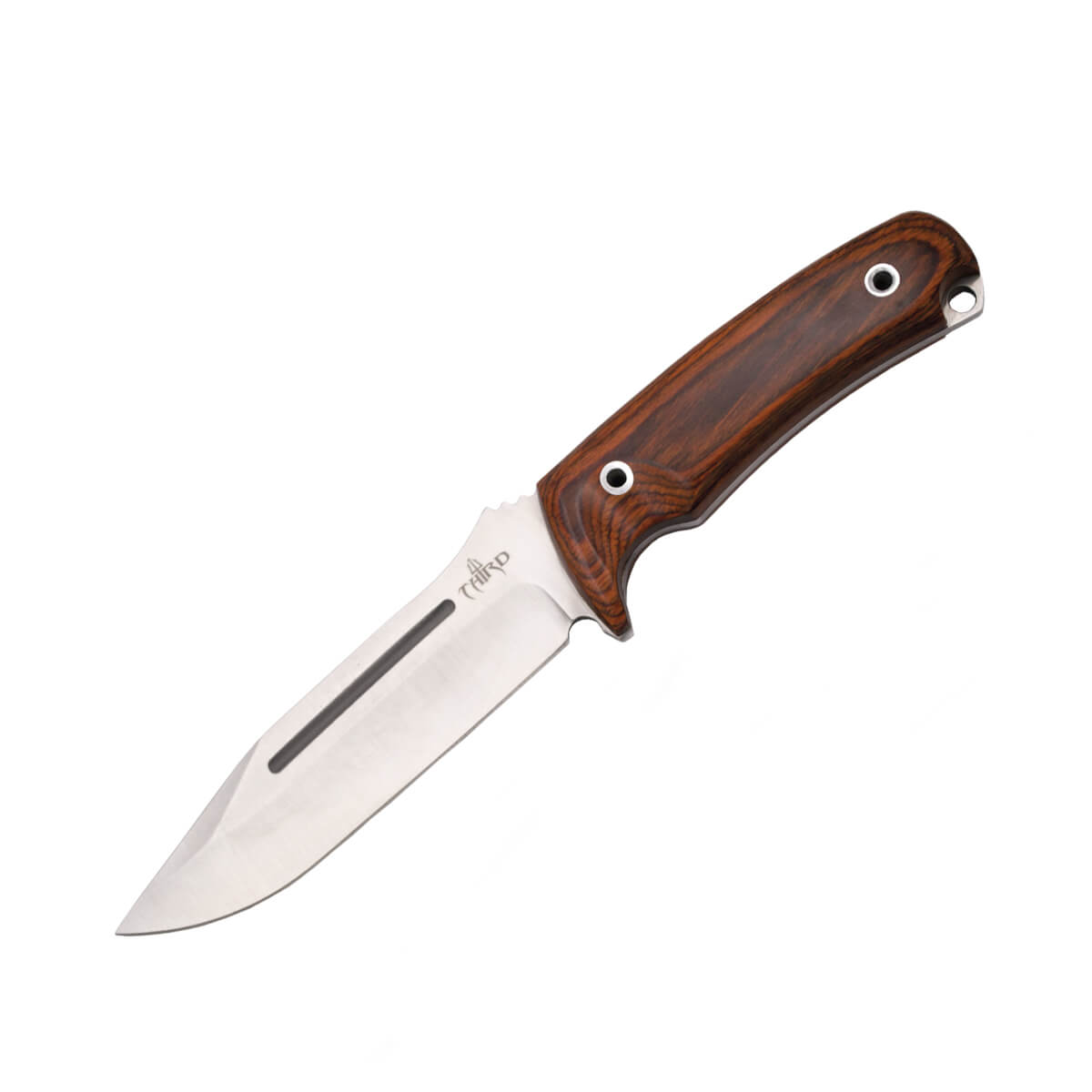 Full tang hunting knife with pakka wood handle