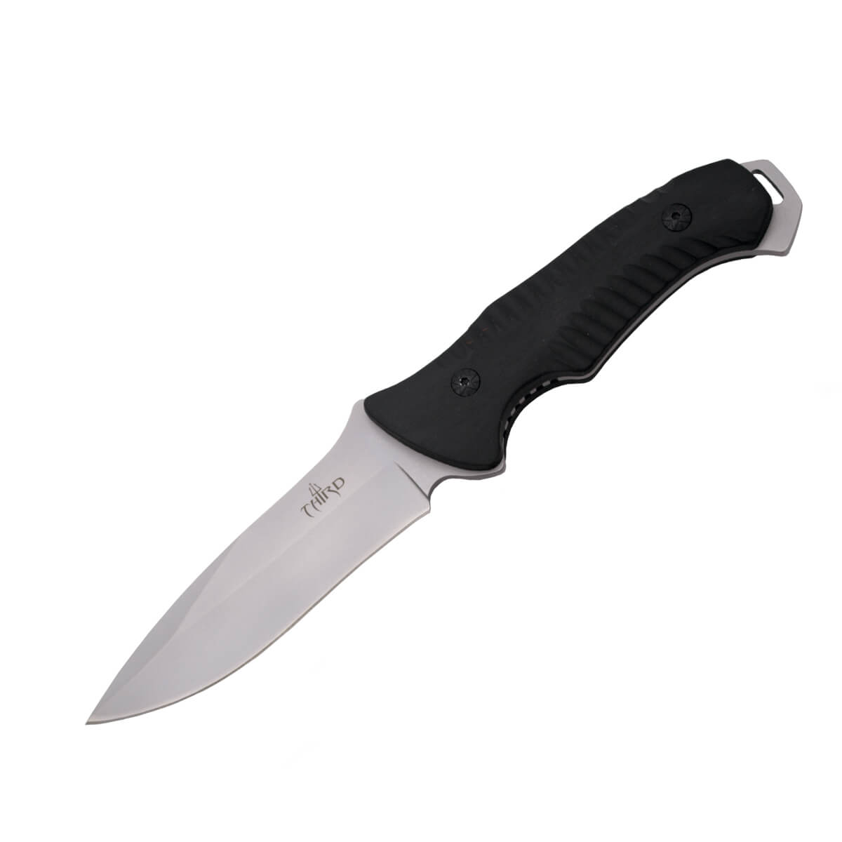 Cuchillo de caza con mango de madera pakka negra y hoja de 12.5 c...