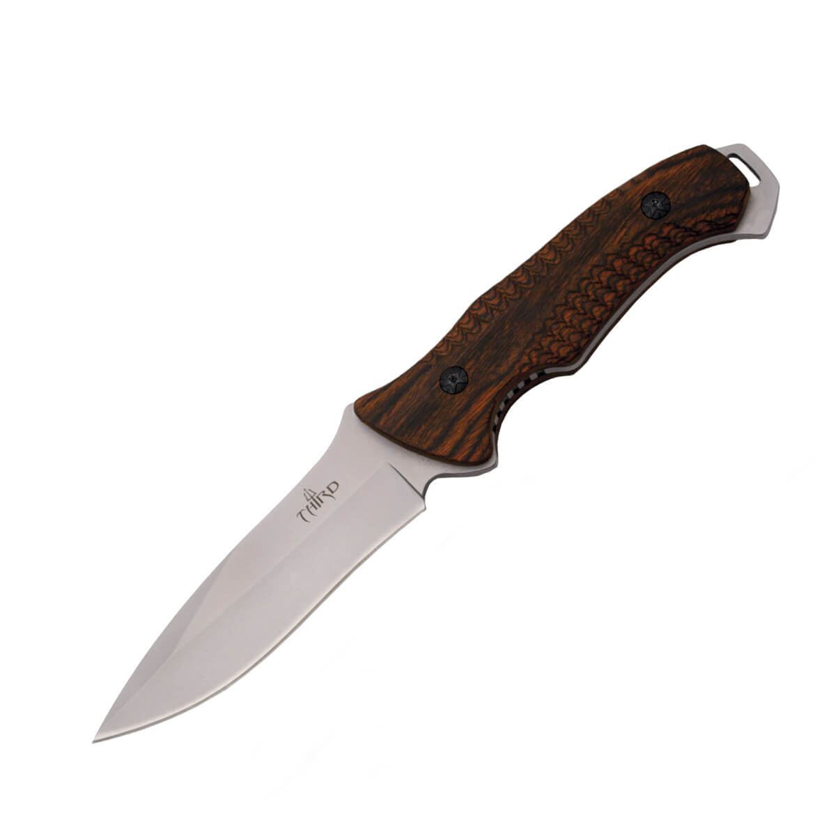 Cuchillo de caza con mango de madera pakka y hoja de 12.5 cm H073...