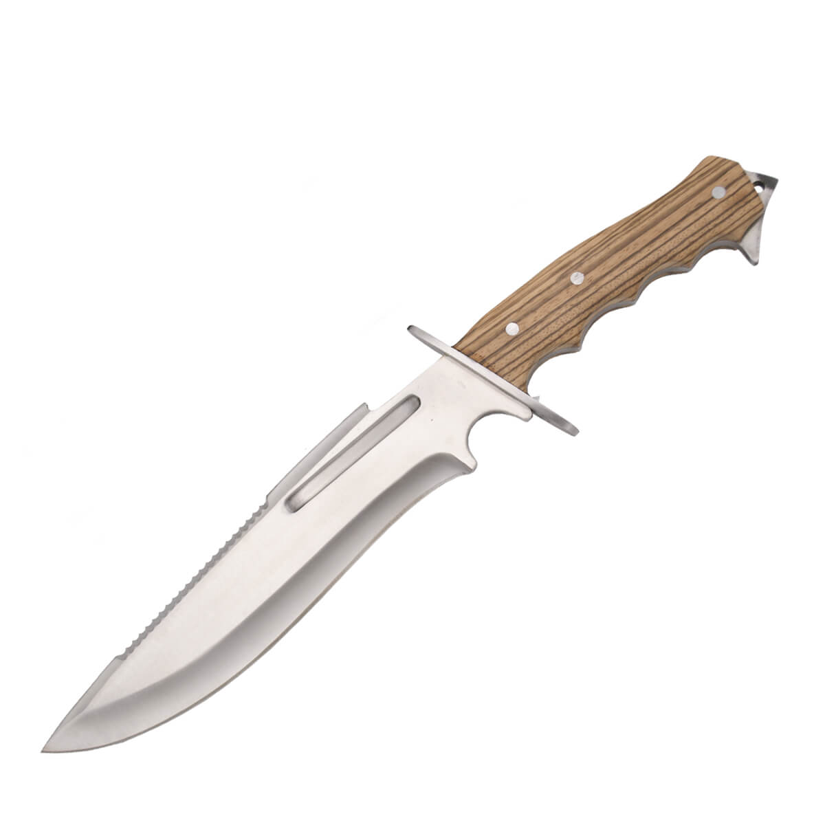 Cuchillo de caza con hoja de acero inox 23.4 cm y mango de madera...