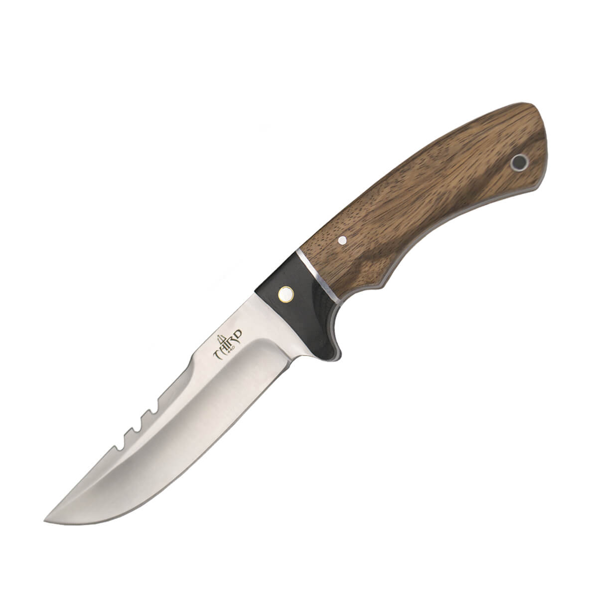 Jagdmesser mit Griff aus Zebranoholz und Klinge aus 440er Stahl v...