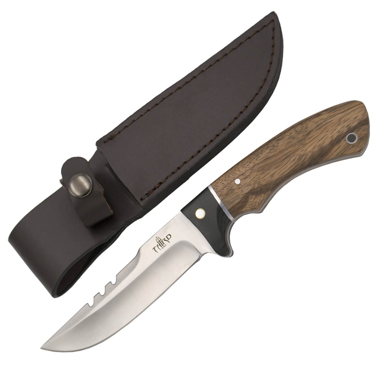 Jagdmesser mit Griff aus Zebranoholz und Klinge aus 440er Stahl von 12,4 cm