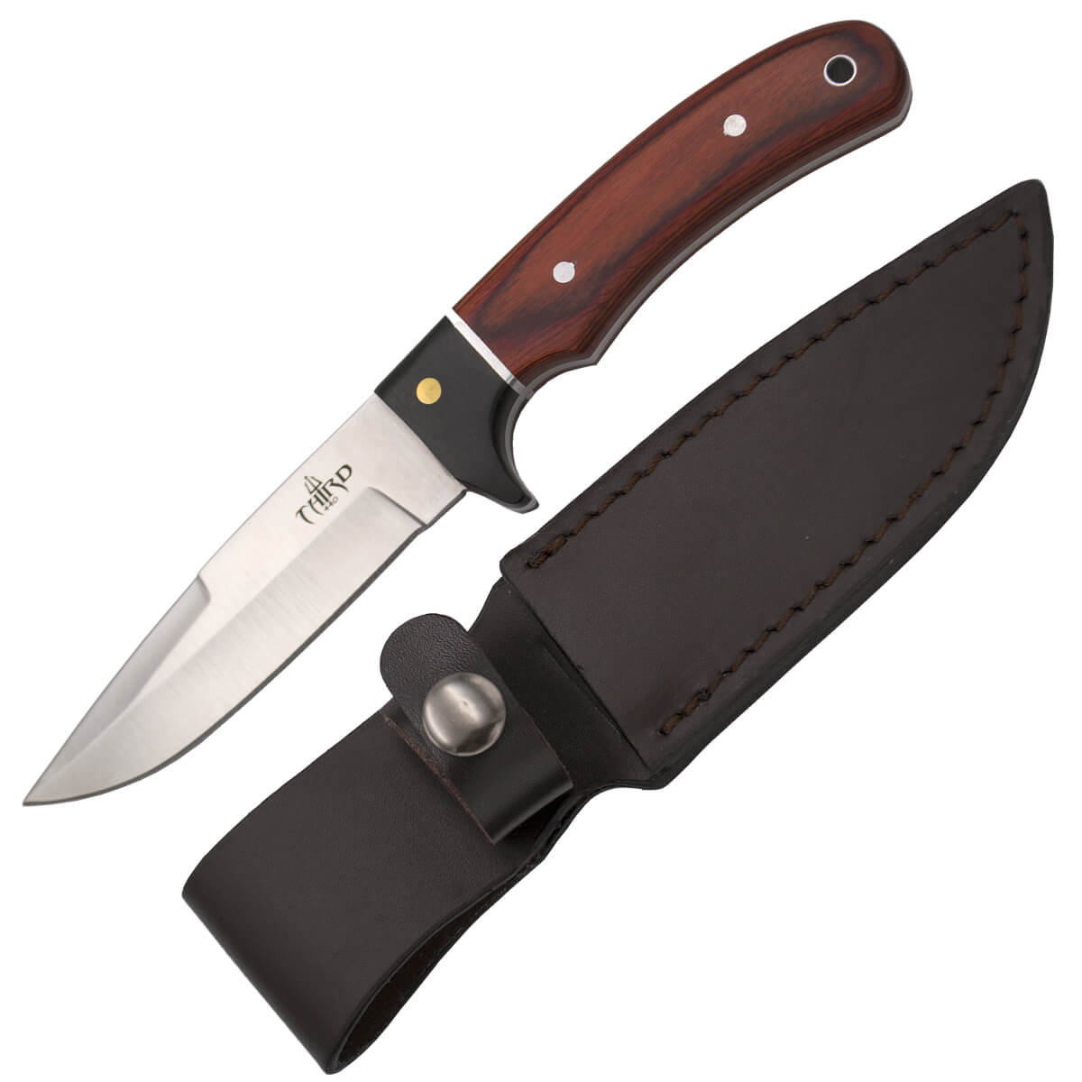 Jagdmesser mit Griff aus Pakkaholz und 10,6 cm langer Klinge aus 440er Stahl