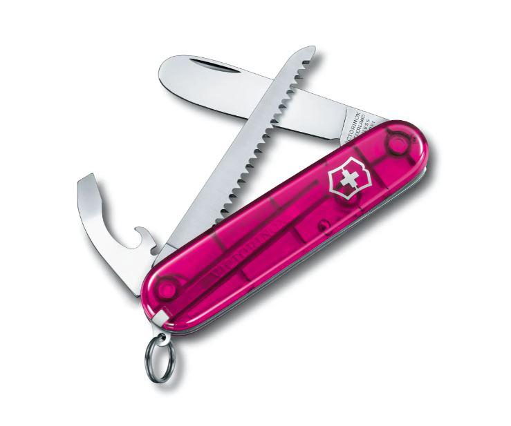 Mein erstes Victorinox Mehrzweckmesser mit durchscheinender rosa Säge