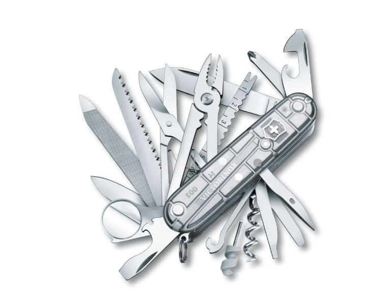 Couteau de poche Victorinox Swiss Champ transparent argent