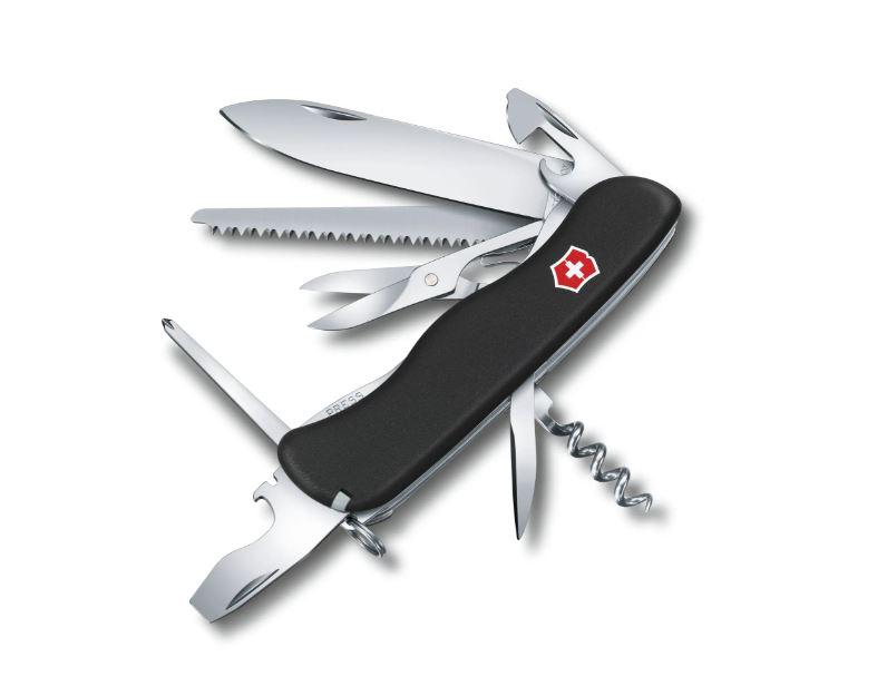 Faca multiuso Victorinox Outrider preta com 14 usos