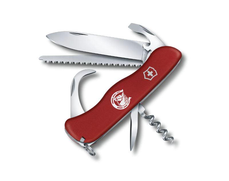 Faca multiuso equestre Victorinox vermelha com gravura de cavalo