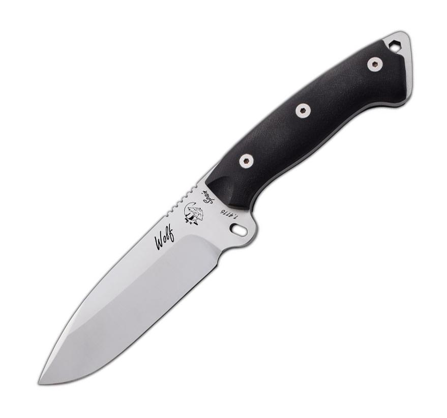 Couteau J&V Wolf avec manche G10 noir et fourreau Cordura