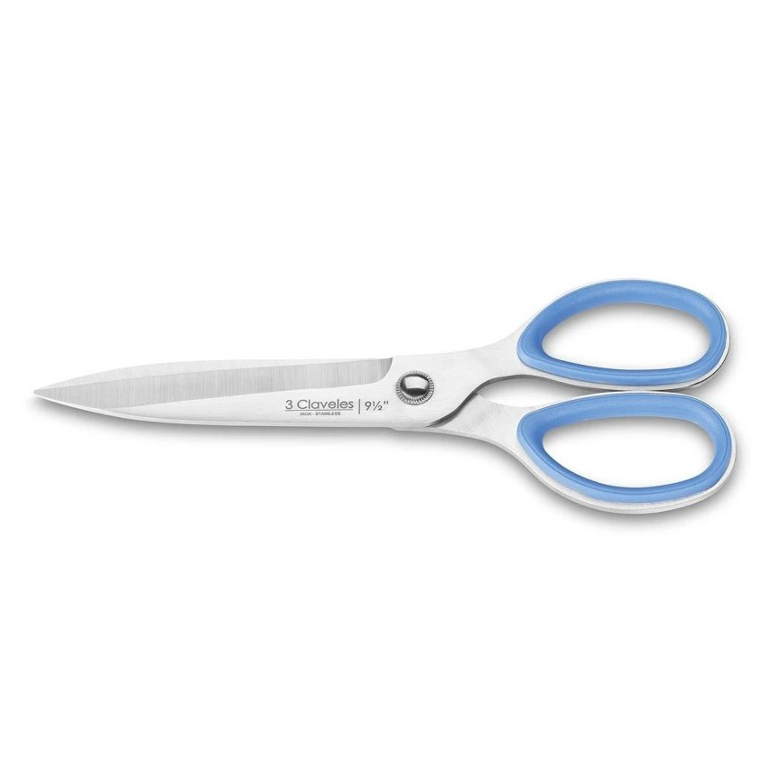 Tesoura de peixe de aço inoxidável de 9,5" com cabo azul