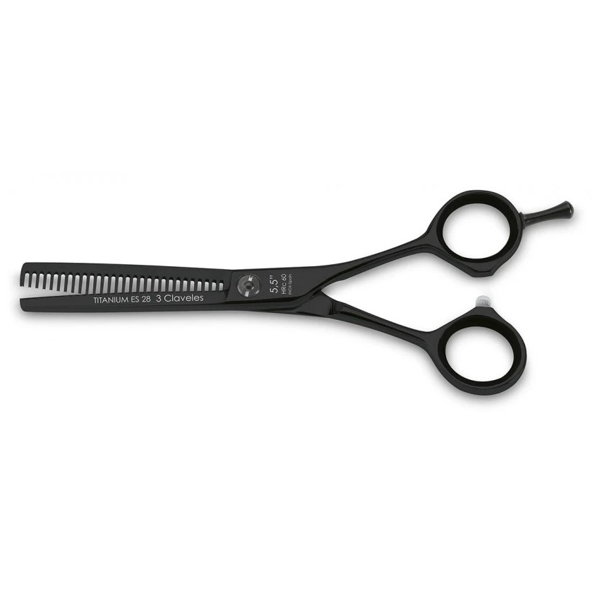Friseurschere aus Titan ES28, 5,5 Zoll, mit schwarzer Titannitrid...