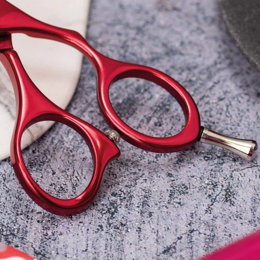 6,5" rosafarbene Friseurschere aus Duraluminium mit weicher Kante, 3 Claveles