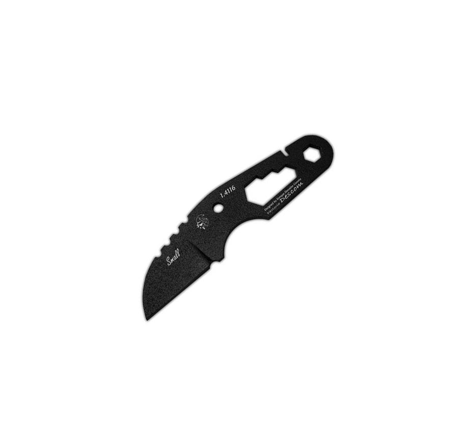 JV Small black lacquered knife with kydex sheath for pocket