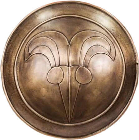 Bouclier Cimmerian en acier plaqué bronze