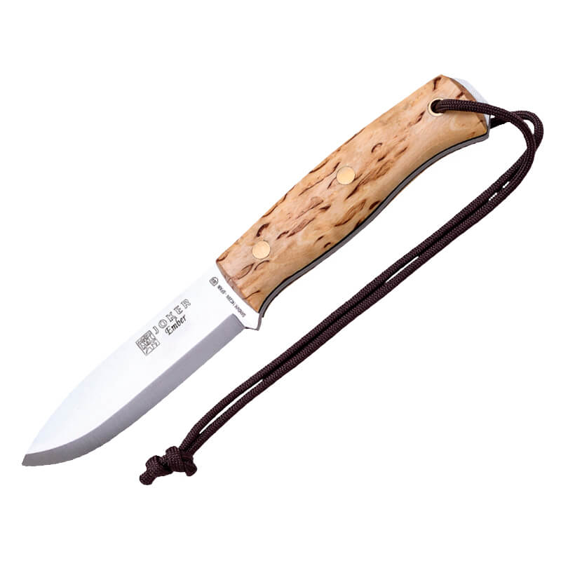 Cuchillo bushcraft Joker BS9 Ember con mango de madera de abedul ...