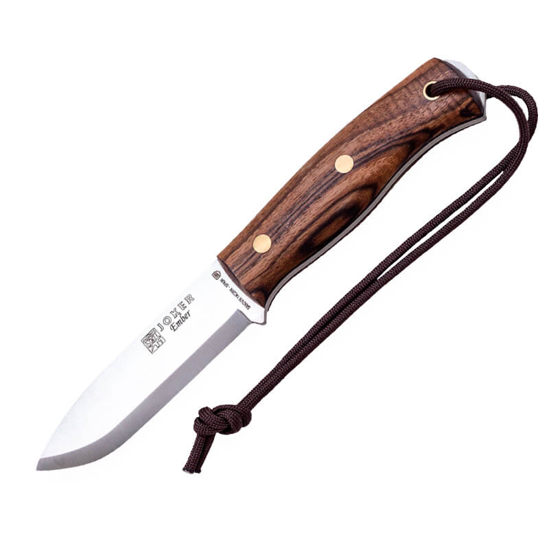 Joker BS9 Ember Bushcraftmesser mit Griff aus Walnussholz und Kli...