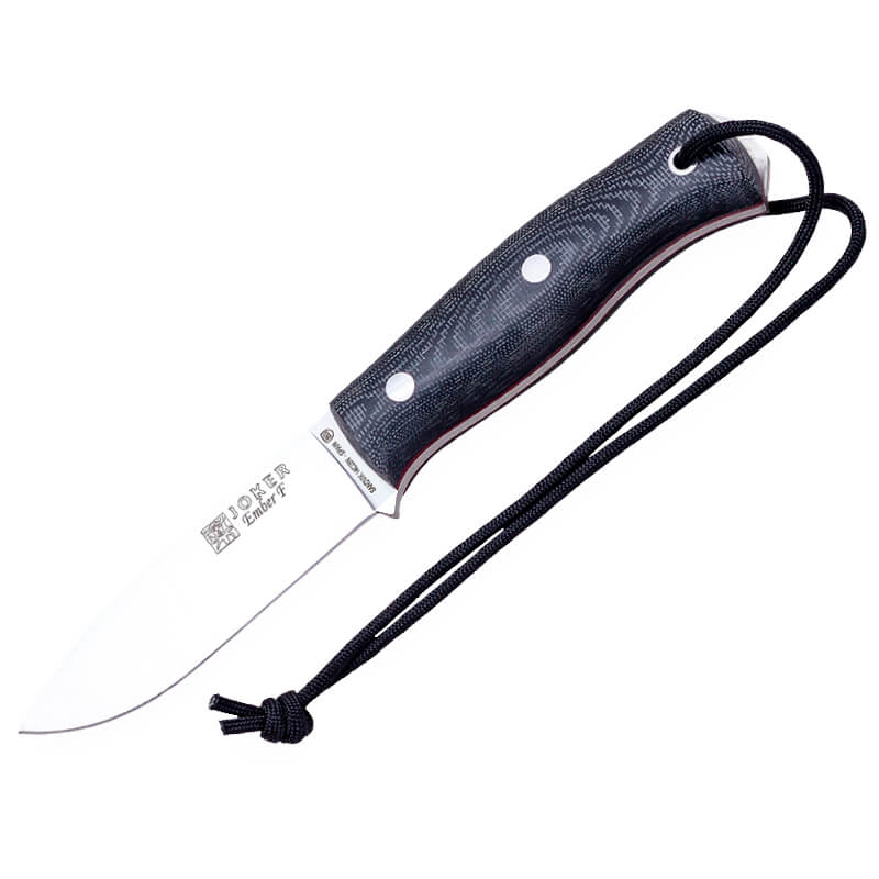 Joker BS9 Ember F bushcraft knife with black micarta handle and S...