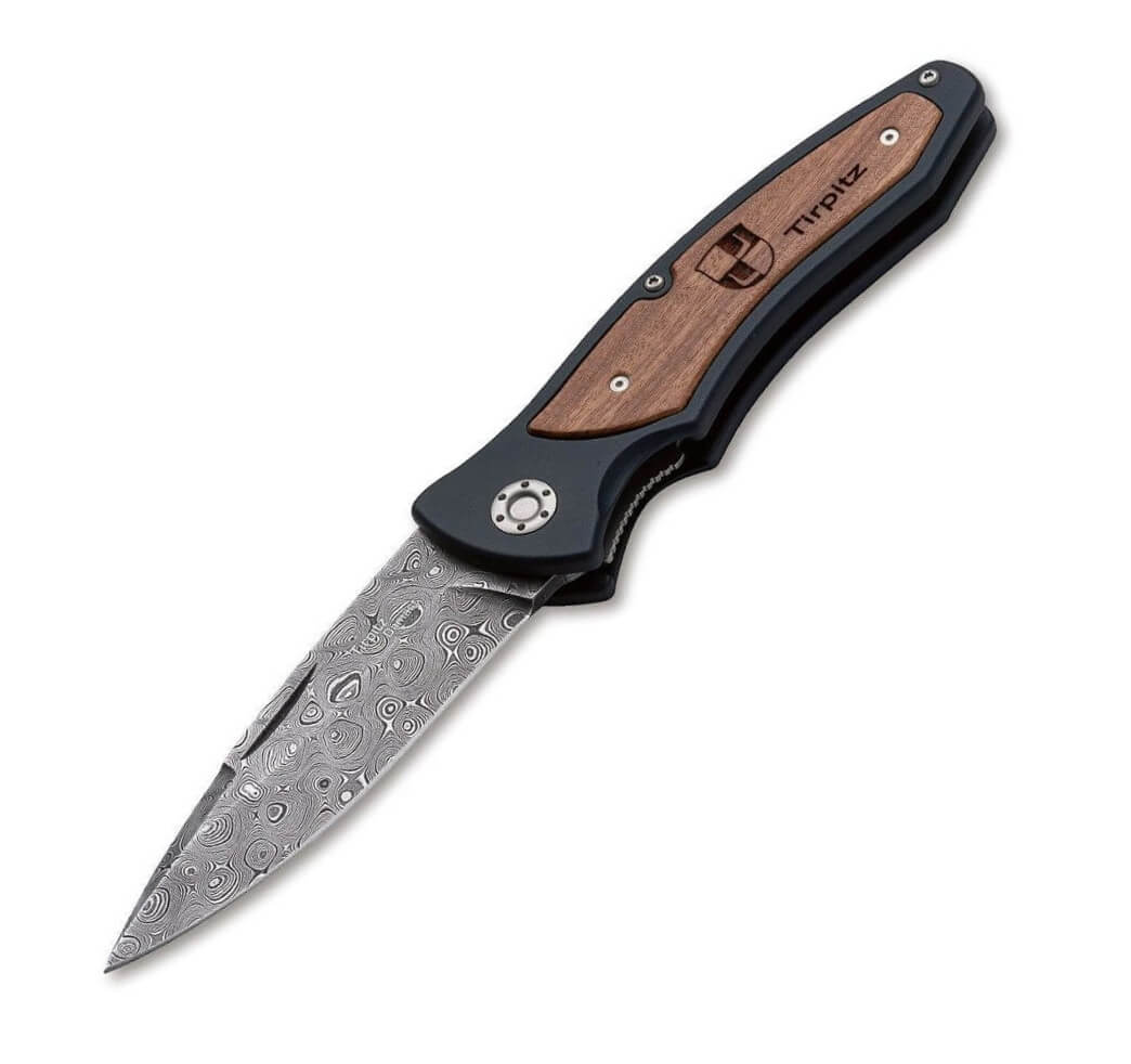 Boker Tirpitz-Damast 42 collection pocket knife with damascus bla...
