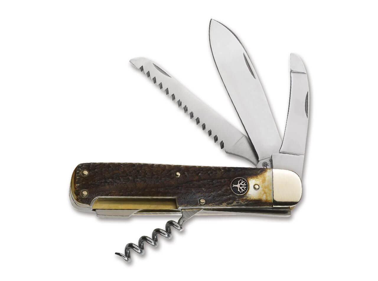 Boker Hunters Knife Quadro CPM multi-purpose knife with stag horn handle