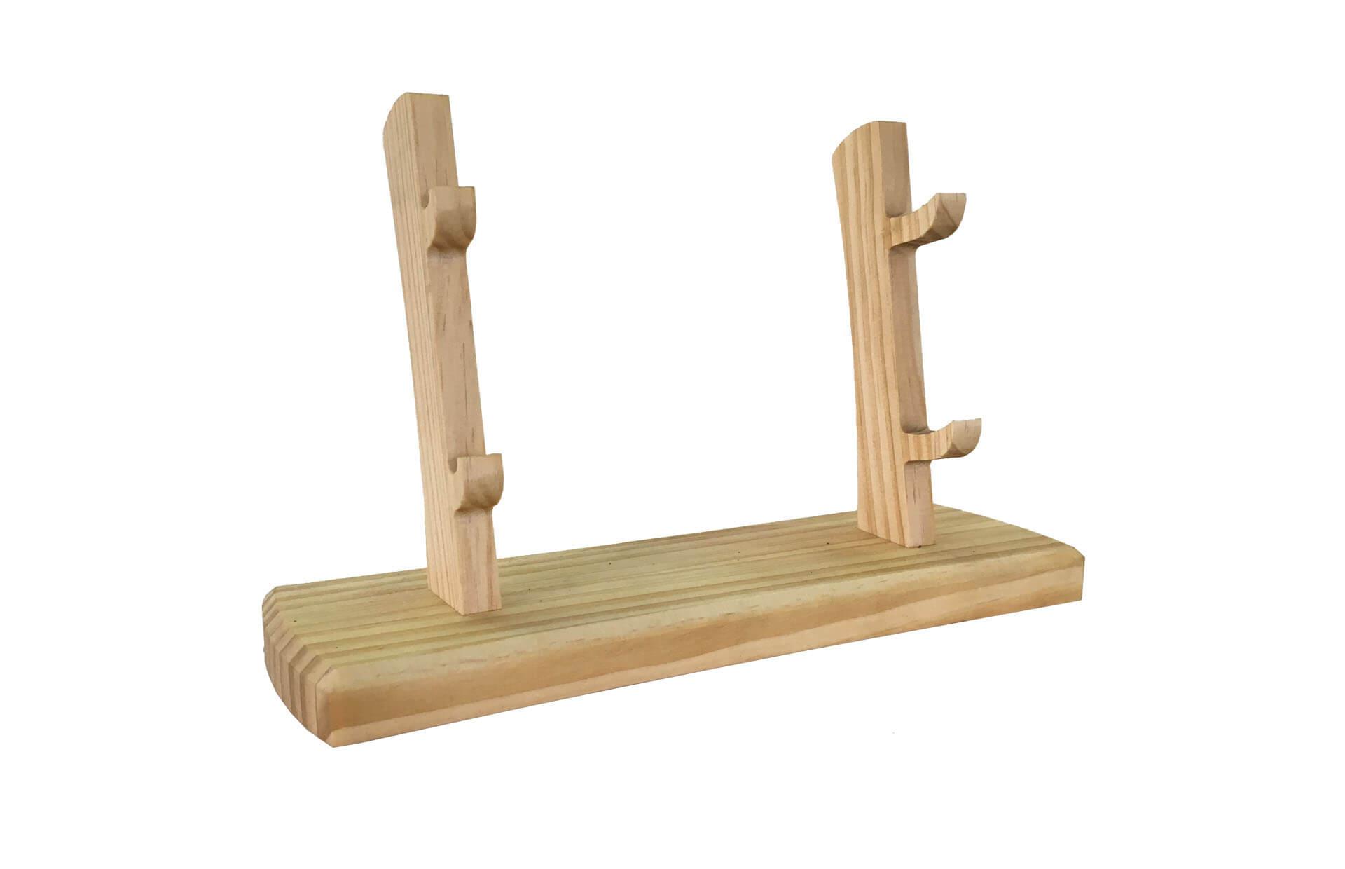 Base en bois pour 2 couteaux