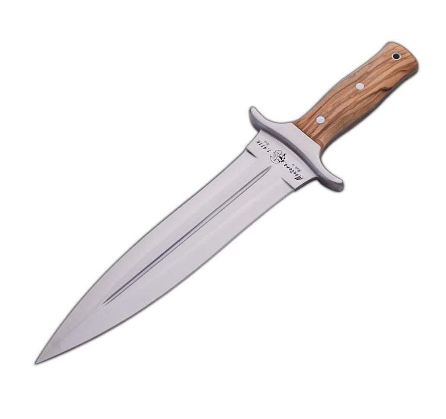 JV Montero Jagdmesser mit Olivenholzgriff und zweischneidiger Kli...