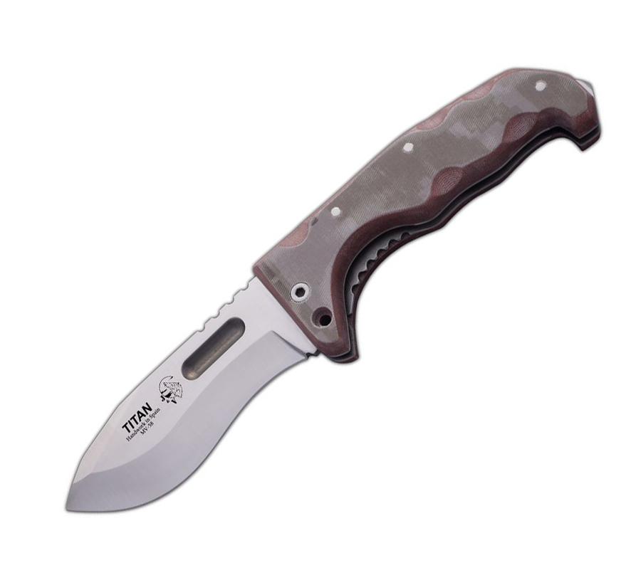 Canivete JV Titan Micarta camo pixel com bainha multiposição de c...