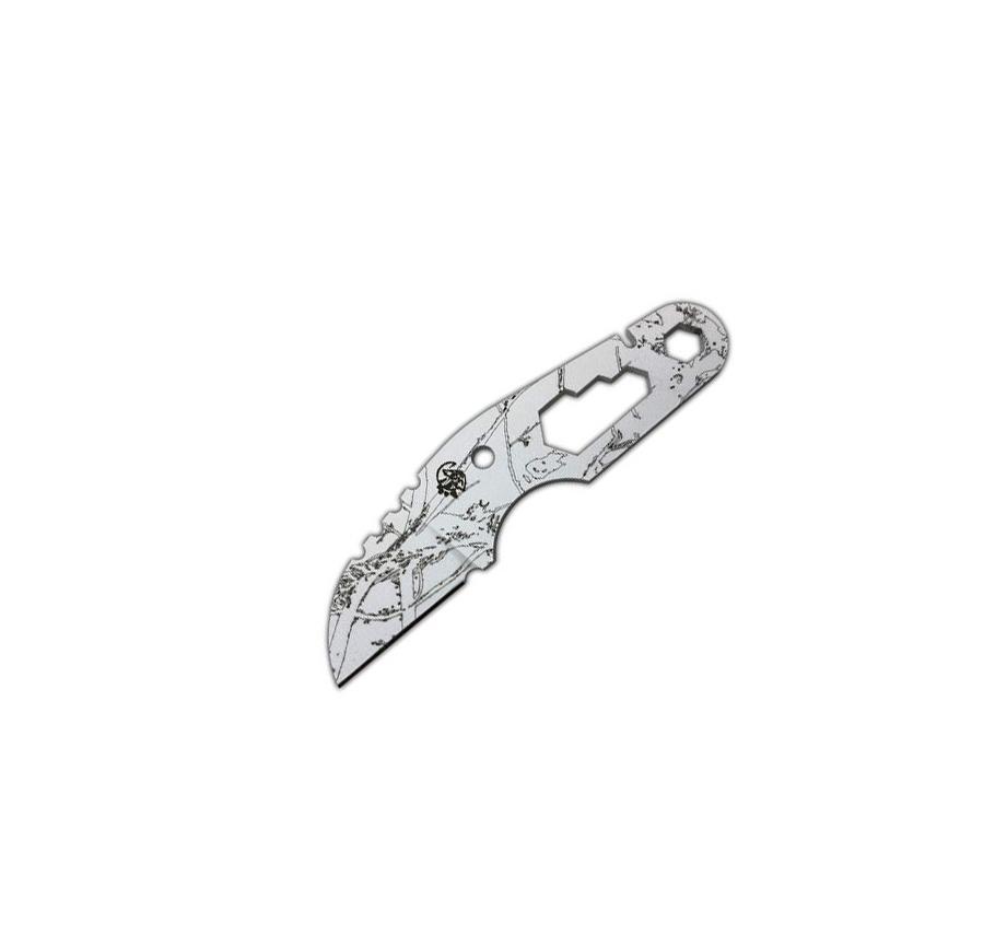 JV Small coltello laccato snow camo con fodero in kydex per collo