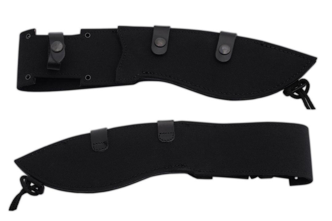 Coltello tracker JV Alacran con doppio bordo e lama con finitura laccata nera