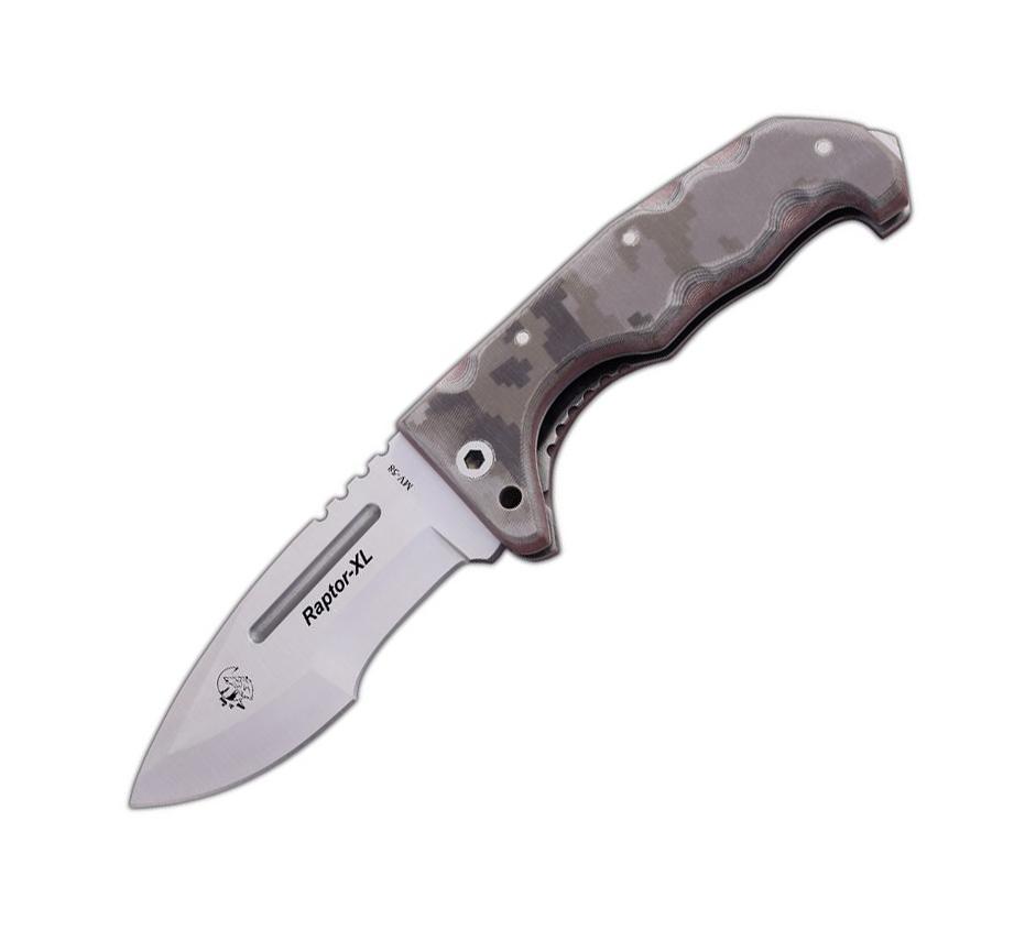 Faca bushcraft JV Raptor XL com lâmina tracker e cabo micarta de ...