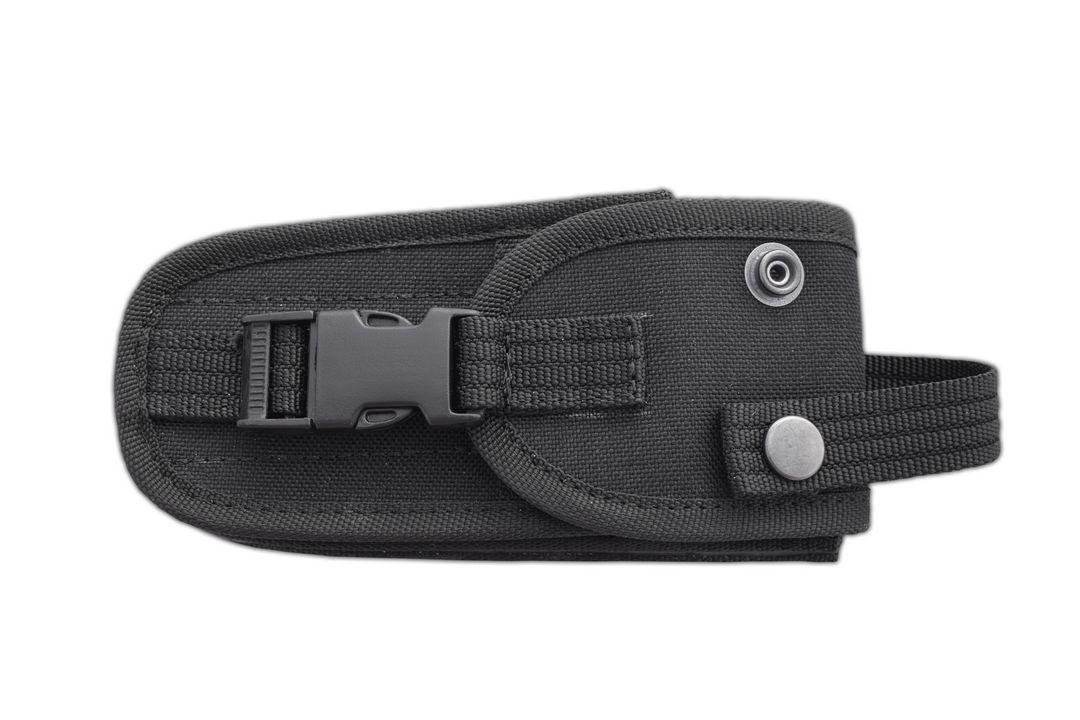 Faca bushcraft JV Raptor XL com lâmina tracker e cabo micarta cinza