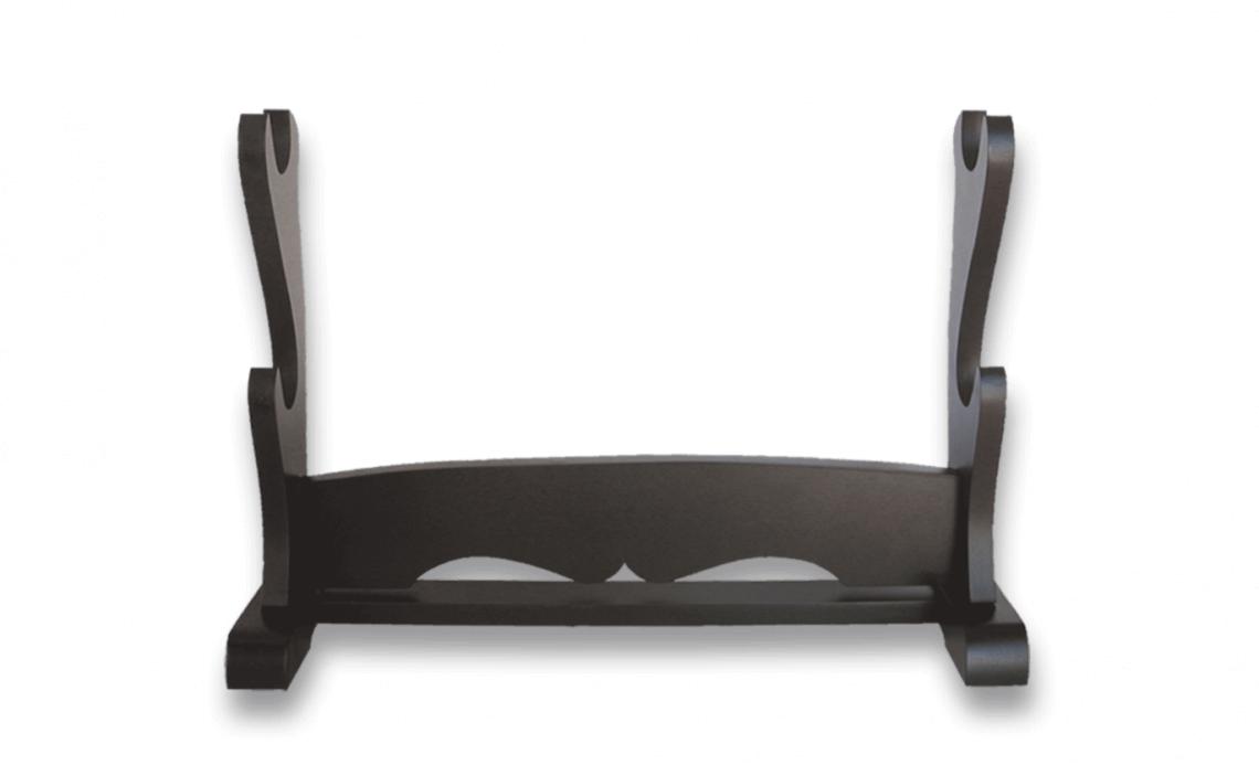 Base en bois pour tenir deux katanas