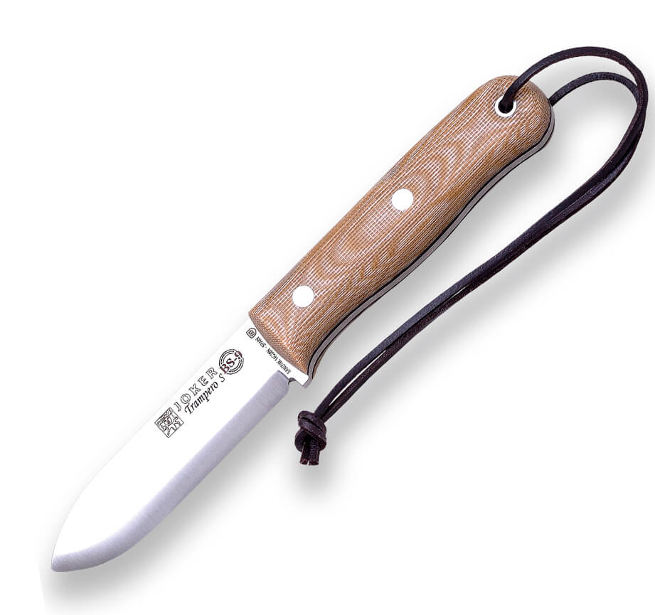 Joker BS9 Trampero S bushcraft knife with brown micarta handle an...