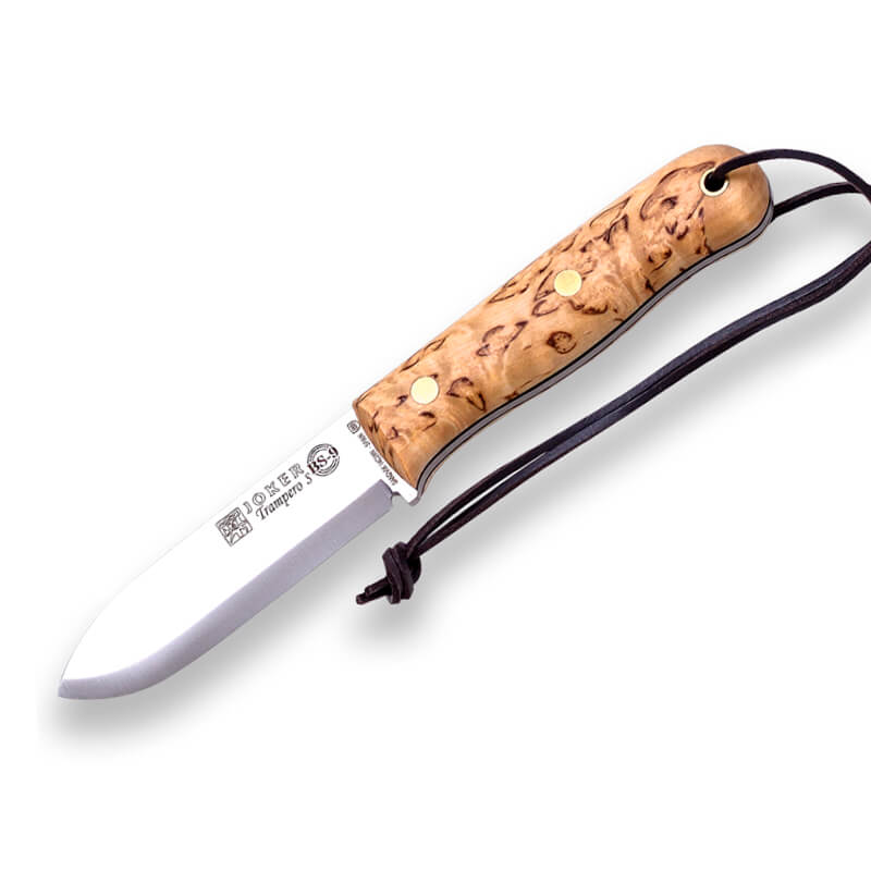 Joker BS9 Trampero S bushcraft knife with birch wood handle and 1...