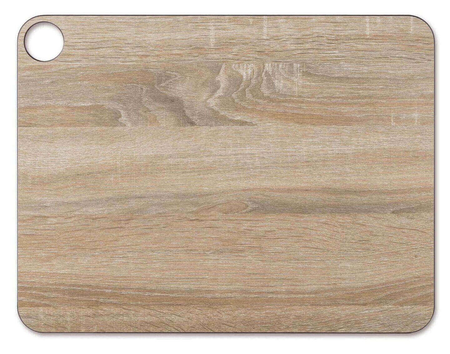 Holzfarbenes Schneidebrett aus Kunstharz und Zellulosefaser mit A...