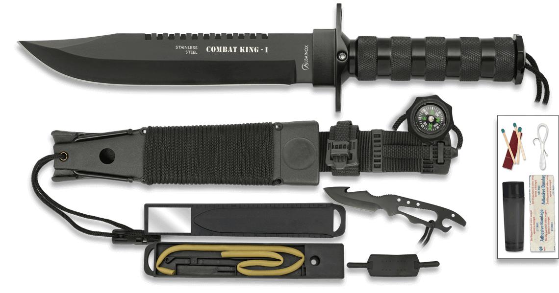 Cuchillo táctico de color negro Combat King I de Albainox