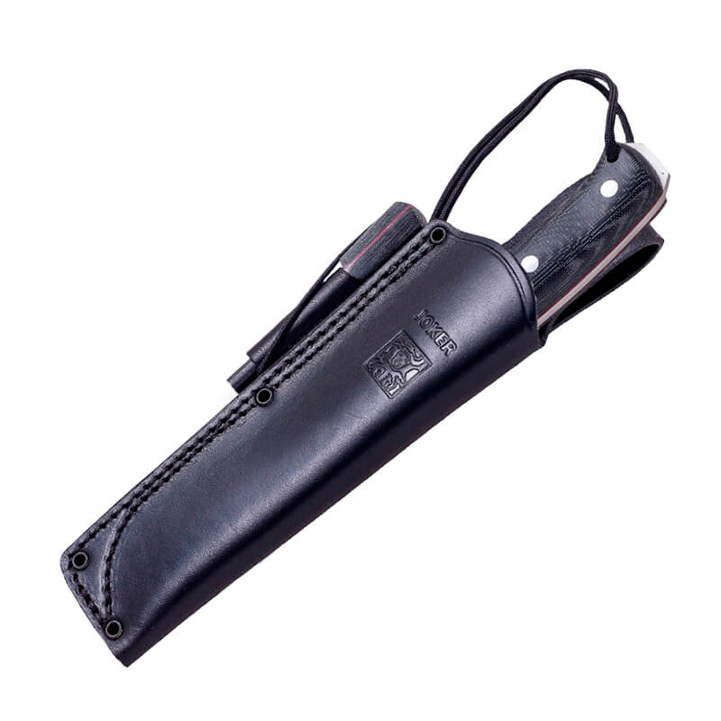 Joker Nomad Bushcraftmesser mit schwarzem Micarta und Feuersteingriff