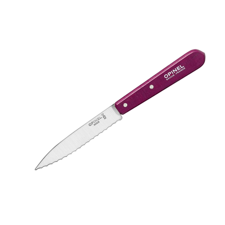 Opinel N113 auberginefarbenes Messer mit Wellenschliff und 10 cm ...