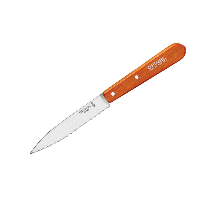 Opinel N113 Mandarinenfarbenes Messer mit Wellenschliff und 10 cm...