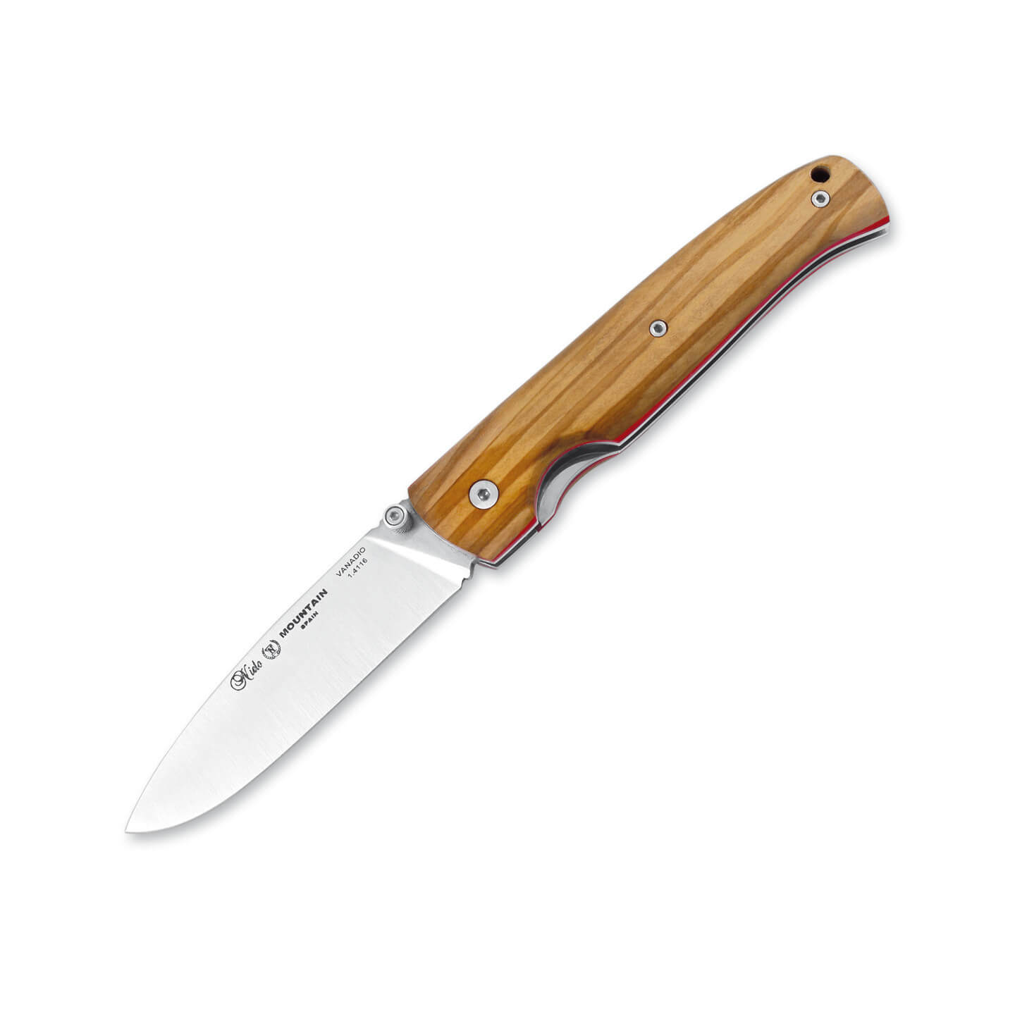 Nieto Mountain tactical knife with olive wood handle and 8.5 cm b...